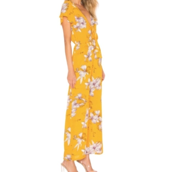 Superdown Floral Jumpsuit Size M Garden Party Bloomcore Wide Leg Spring Easter - Picture 2 of 10